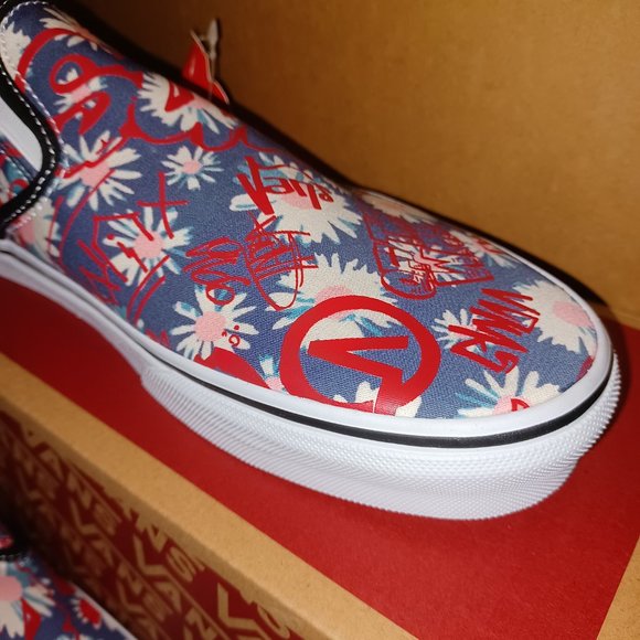 Vans Men's 10.5 Classic Slip-On Crew Floral/Red VN0A4BV31JA - Picture 6 of 12